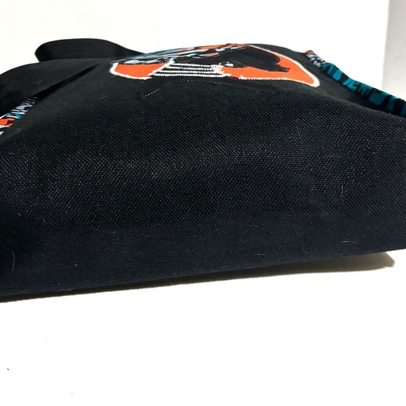 Handmade Black and Orange Patterned Tote Bag - Picture 4 of 6